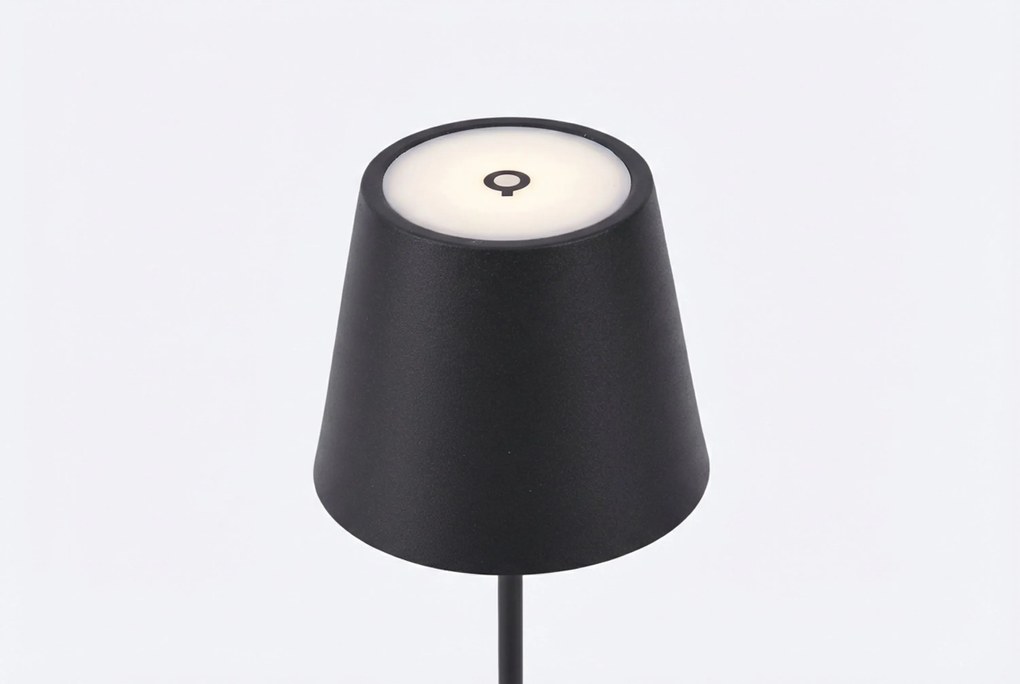 Moderne Tafellamp Zwart Incl. LED Dimbaar IP Oplaadbaar - Topi Grijs