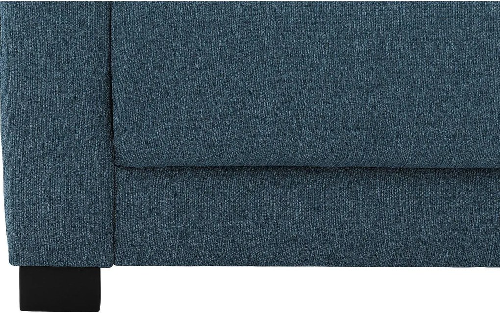 Goossens Bank My Style blauw, stof, 2,5-zits, stijlvol landelijk met chaise longue rechts