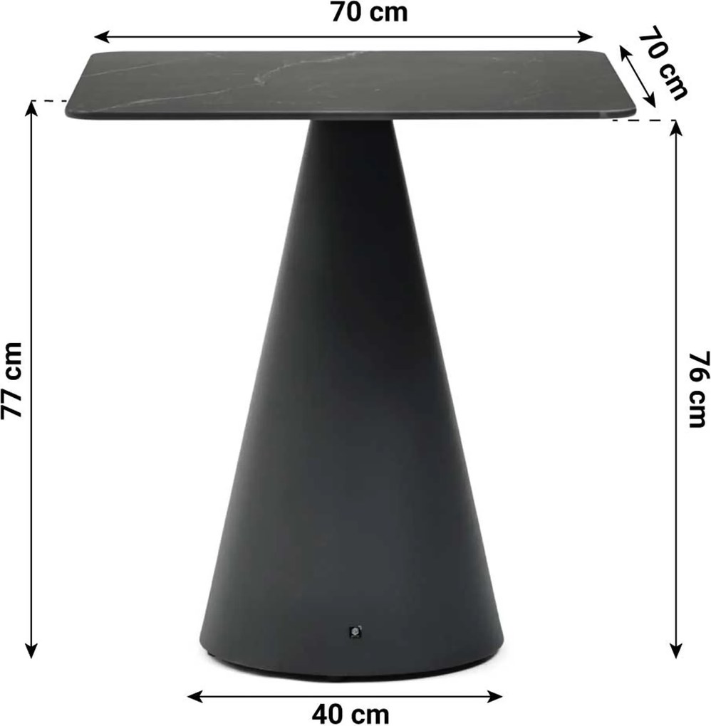 Dining Tuintafel vierkant 70 x 70 cm Grijs Santika Serino