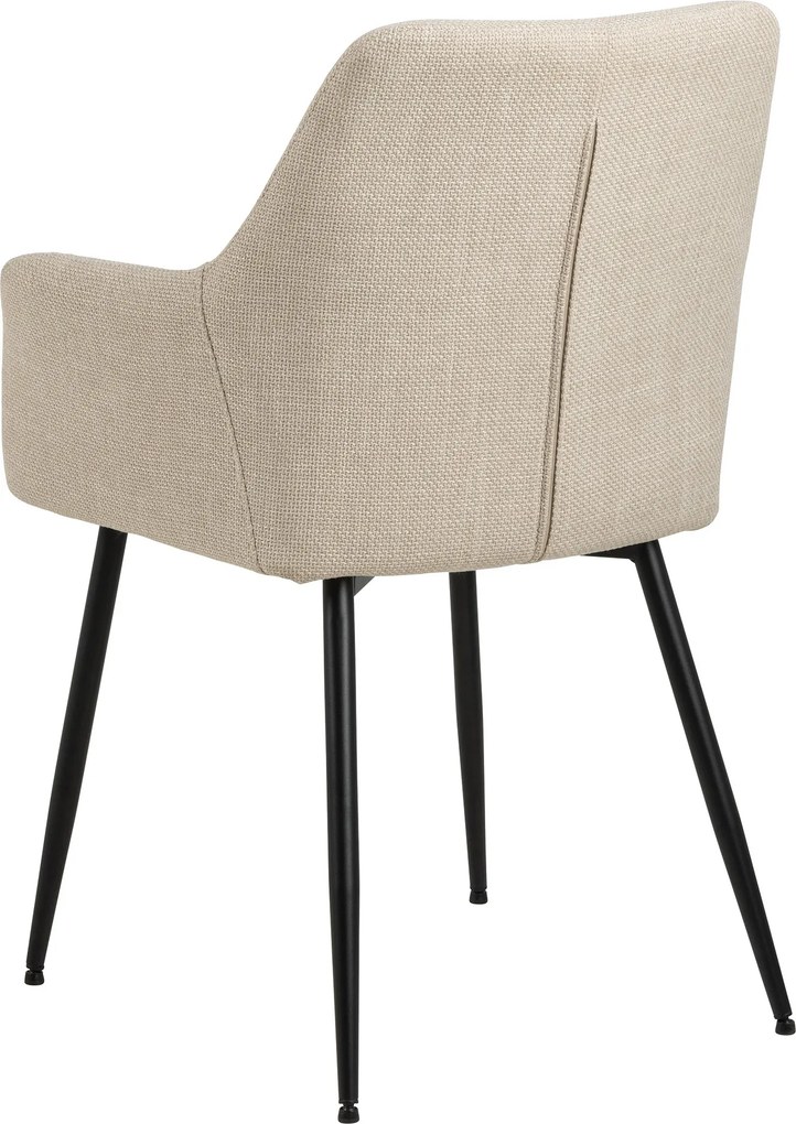 VERA Beige (stof Basel 24) - MODERNE KUIPVORMIGE GESTOFFEERDE STOEL VOOR WOONKAMER / LOFT