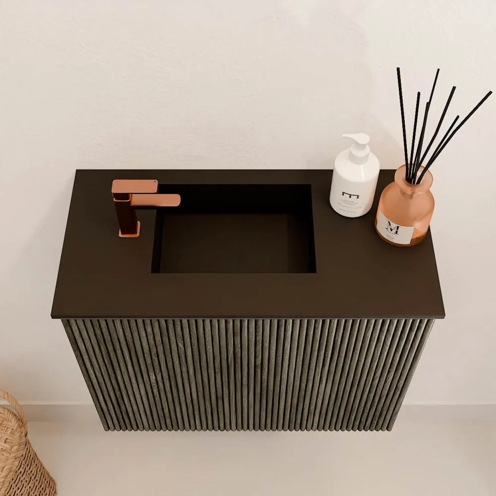 Mondiaz Joya 50cm toiletmeubel shadow met wastafel faye links 1 kraangat urban