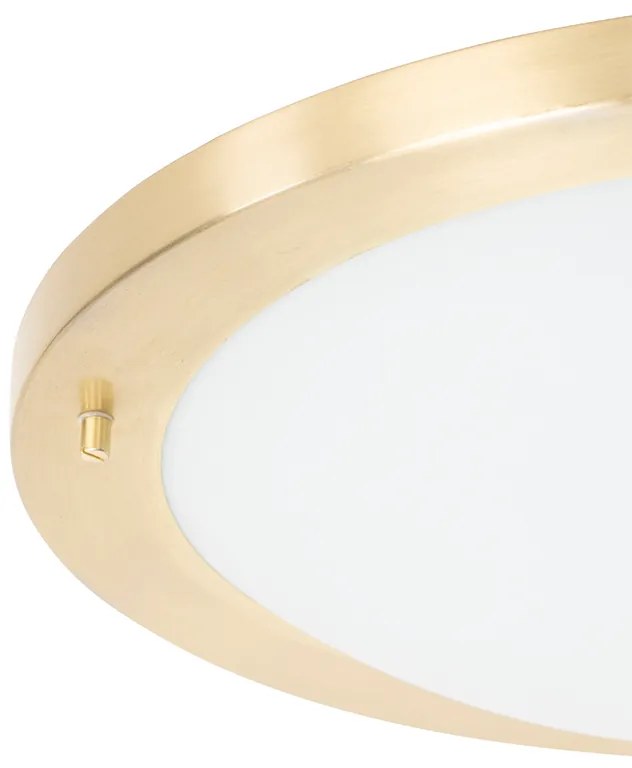 Buitenlamp Moderne plafonnière goud 41 cm IP44 - Yuma Modern E27 IP44 Buitenverlichting rond Lamp