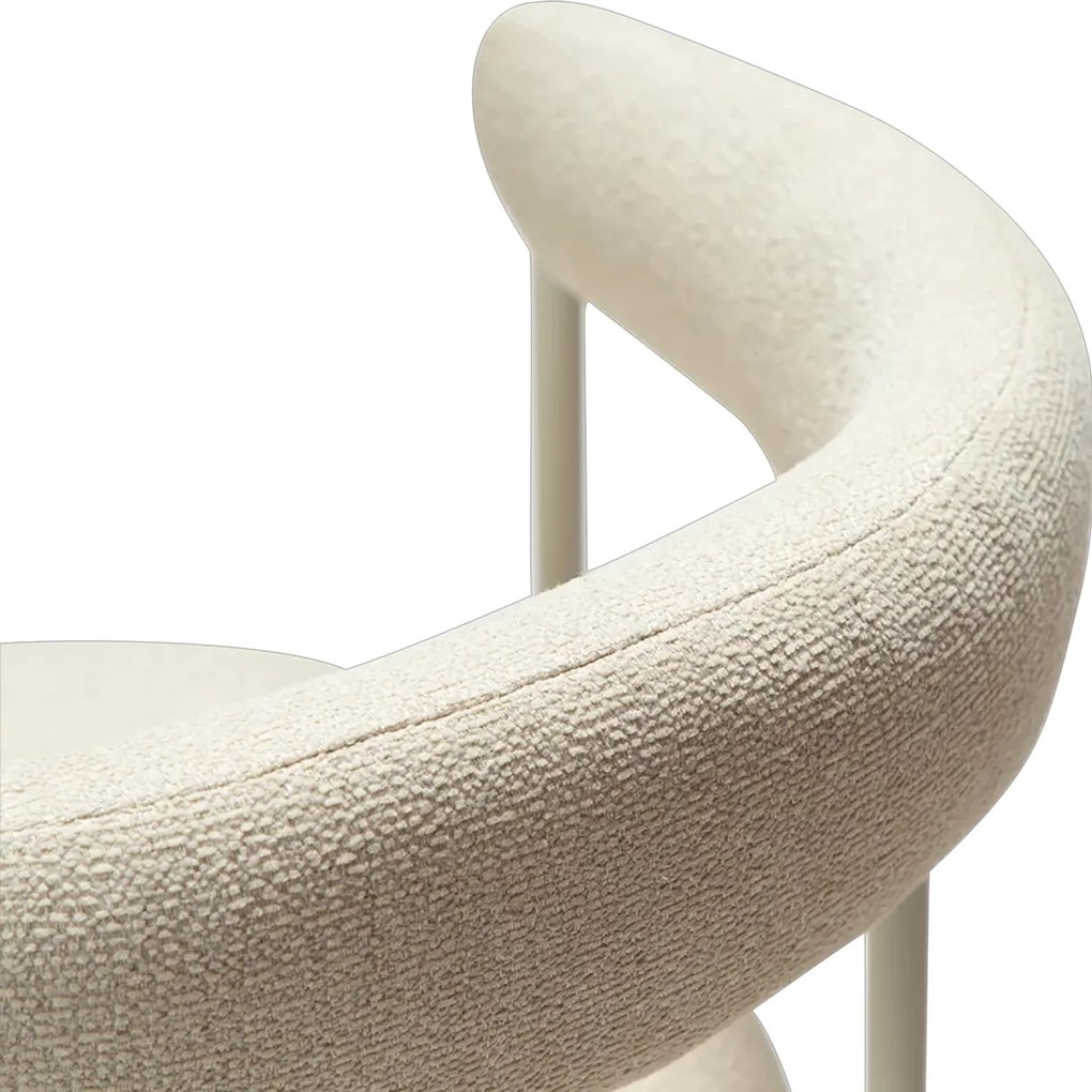 Dan-Form Plenti Eetkamerstoel Met Ronde Rug Wit Boucle