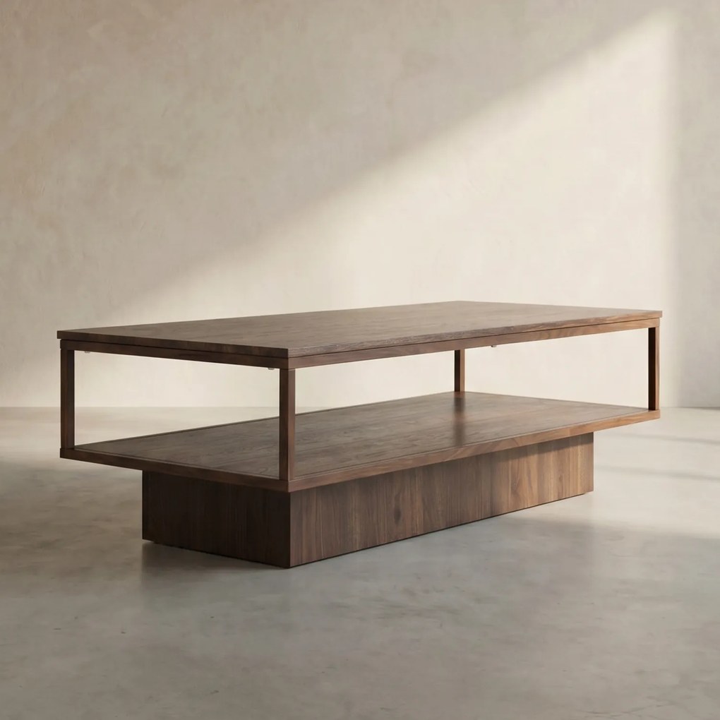 Salontafel Met Houten Frame - 60 X 130cm.