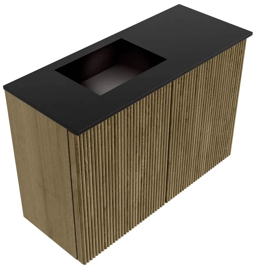 Mondiaz Joya 60cm toiletmeubel dusk met wastafel faye links zonder kraangat urban