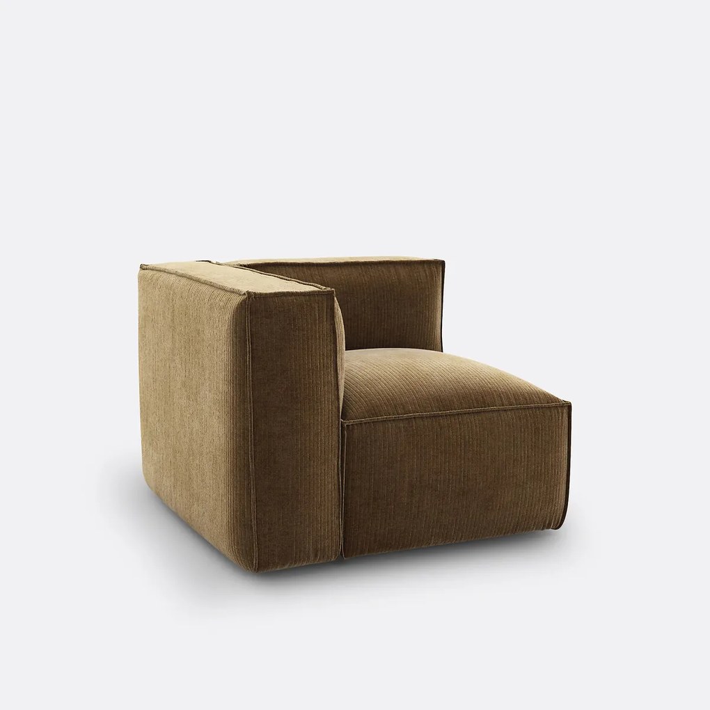 Hoekelement voor modulaire bank, in vintage ribfluweel, Seven