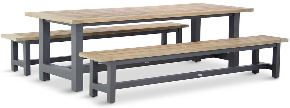 Picknick Set 6 personen 260 cm Aluminium/teak Grijs Lifestyle Garden Furniture San