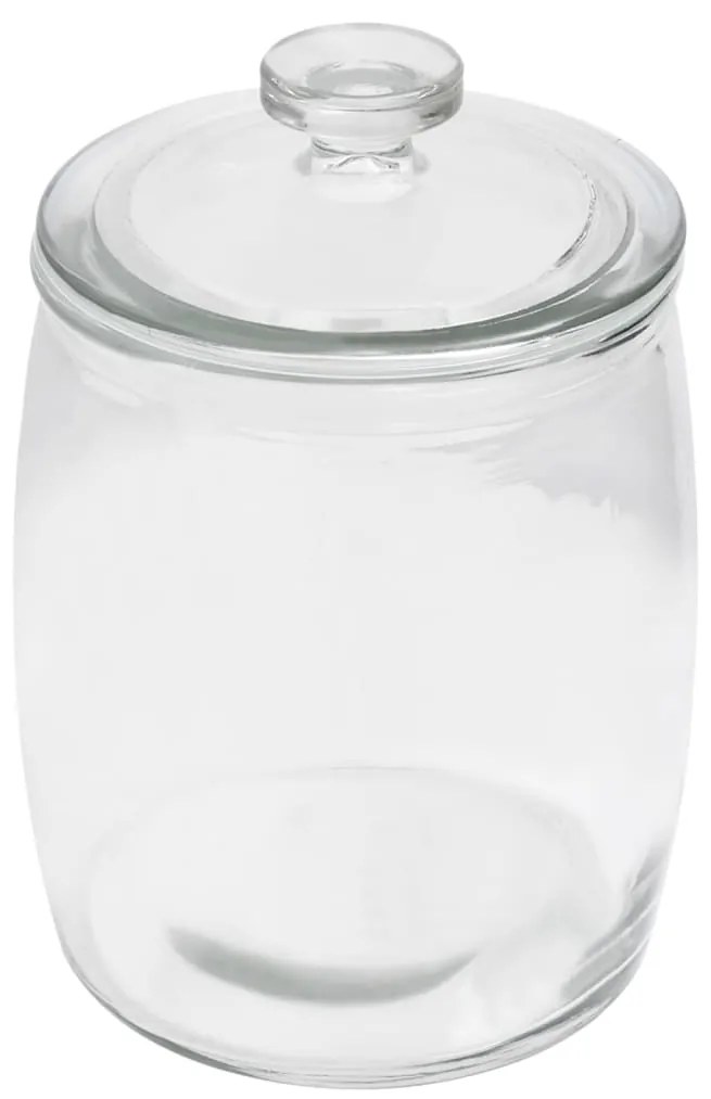 vidaXL Opbergpotten 2 st met deksel 2000 ml glas