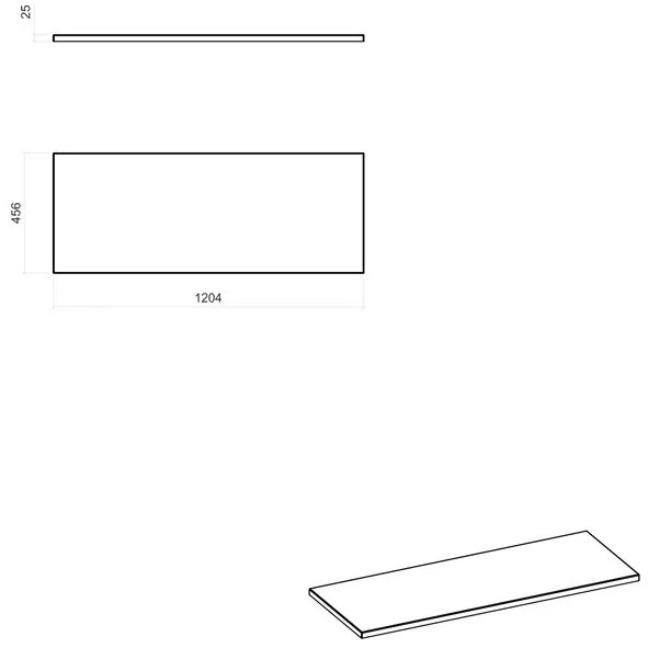 Comad Capri Oak 892 wastafel toppaneel 121x46cm eiken