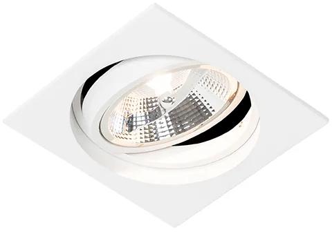 Vierkante inbouwspot wit verstelbaar - Chuck 111 Modern GU10 Binnenverlichting Lamp