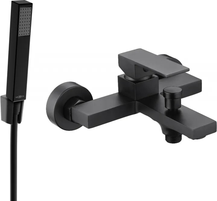 Mexen Uno R77 badkraan met doucheset, zwart - 7143R77-70
