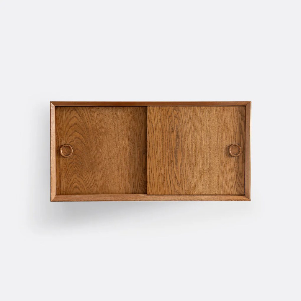Vintage wandmeubel, eikenfineer, Quilda