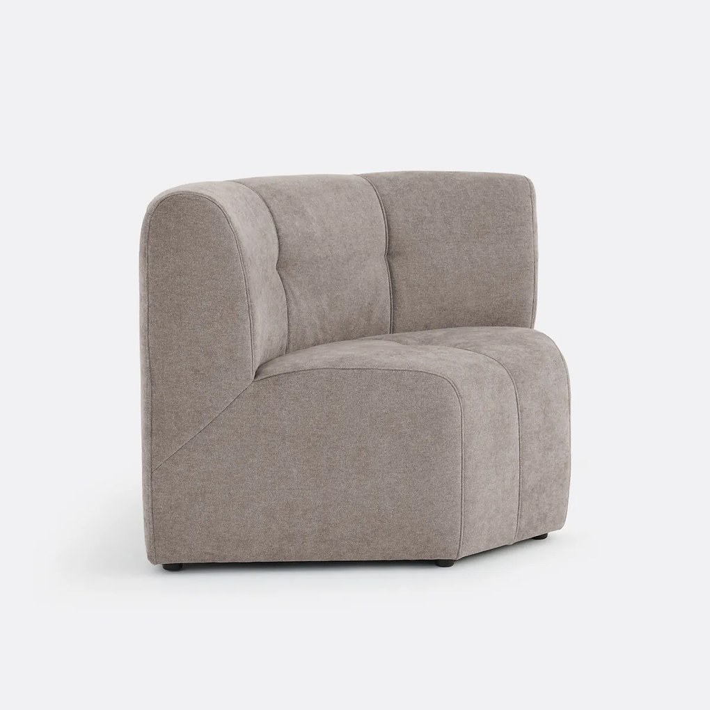 1-zits modulaire hoektafel fauteuil van fijn chenille, ANETA