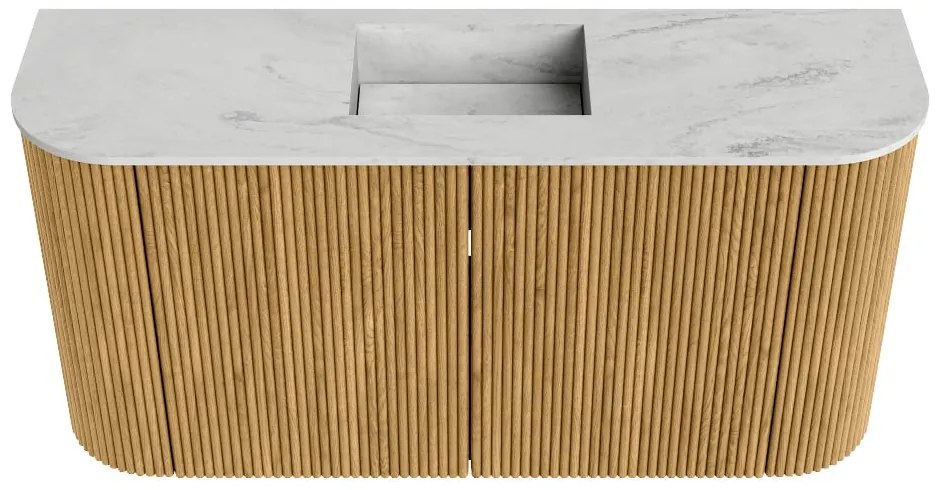 Mondiaz Joya DLux 85cm toiletmeubel ronding links/rechts oak met wastafel faye midden zonder kraangat opalo