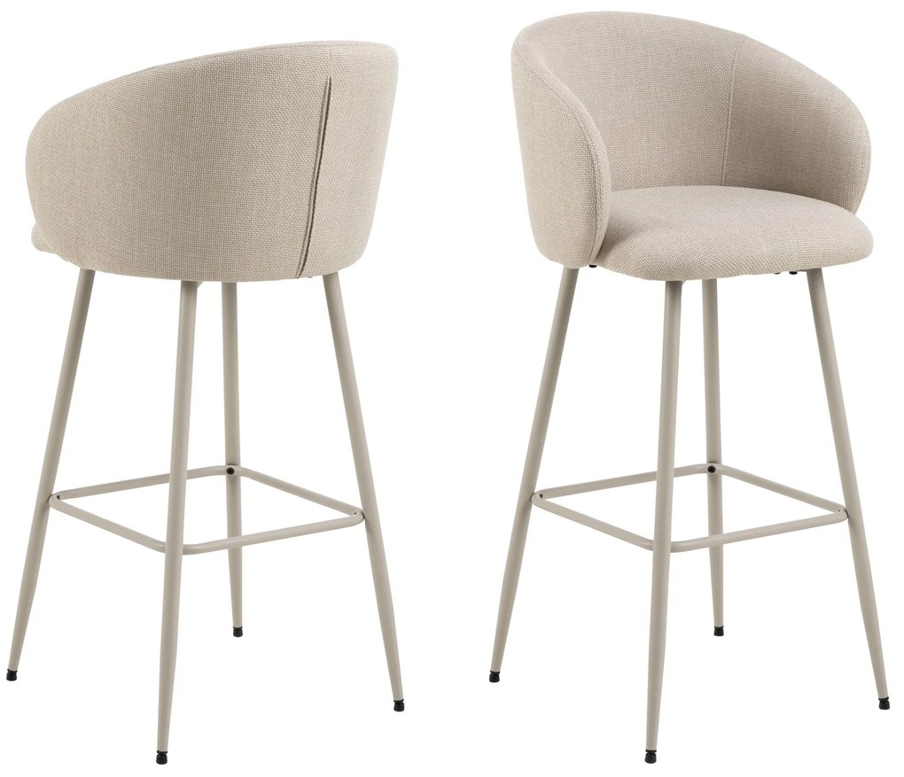 CLARA Beige (Basel 24 stof)/beige frame - GESTOFFEERDE BARSTOEL VOOR KEUKEN/WOONKAMER/RESTAURANT