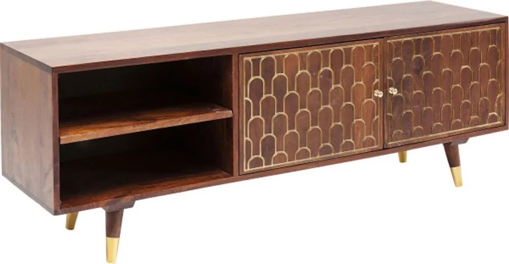 Mangohouten Tv-meubel Goud - 140x35x50cm.