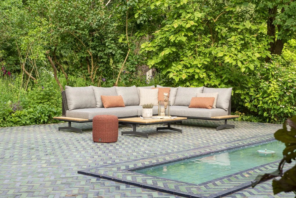 4 Seasons Outdoor Fortuna 4-zits platform loungebank  Loungeset    antraciet weerbestendig