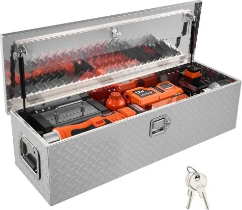 VEVOR 990 x 330 x 254 mm gereedschapskist voor laadruimte van vrachtwagen, afsluitbare gereedschapskist van 83 liter, opbergbox met een draagvermogen van 39 kg, gereedschapsorganizer voor camper, auto, etc.