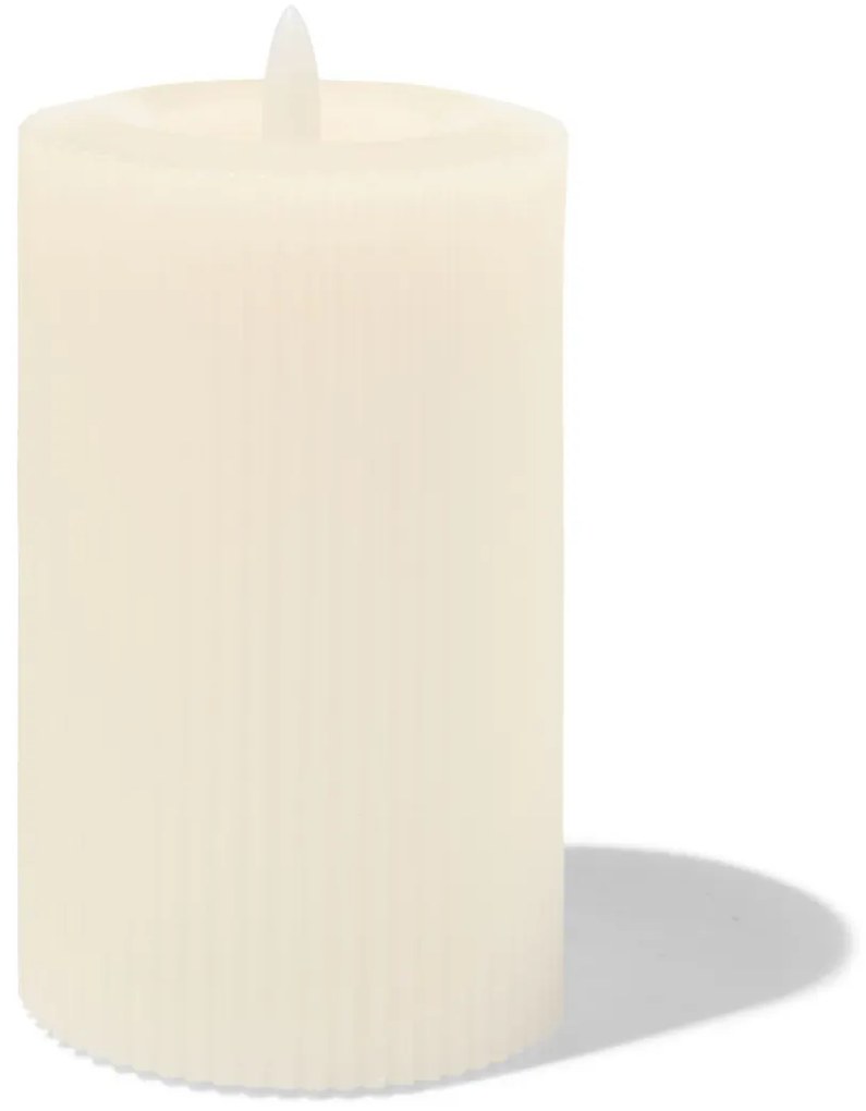 HEMA LED Ribbel Kaars Met Wax Ø7.5x12.5 Ivoor (ivoor)
