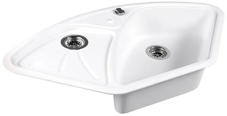 Sapho spoelbak 105x56cm met kraangat wit graniet