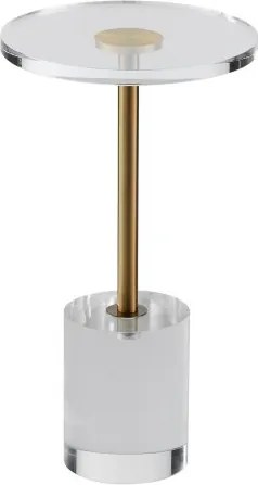 VEVOR Heldere Acryl Bijzettafel, Acryl Bijzettafel met Massieve Basis, φ302 x 20 mm Rond Tafelblad, 543 mm Hoog, voor Koffie, Dranken, Eten, Snacks, Geschikt voor Woonkamer, Eetkamer