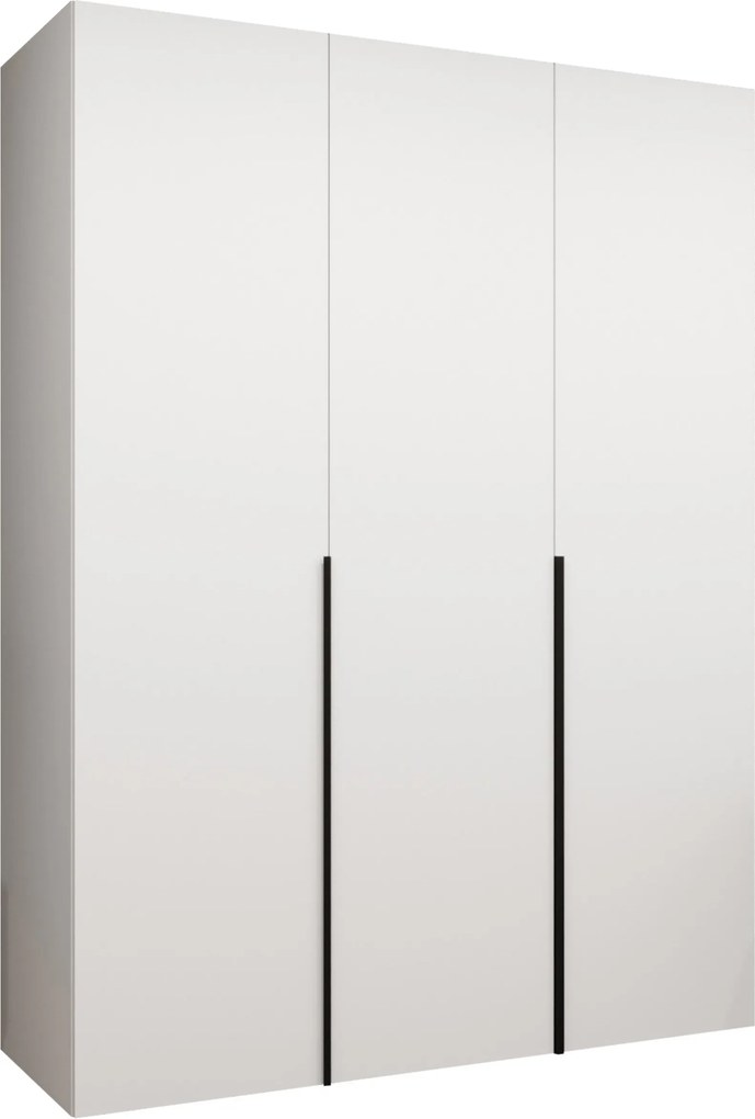 Kledingkast Hartford 536, Wit, Zwart, 202x150x52cm, 104.8 kg, Kledingkast deuren: Met scharnieren