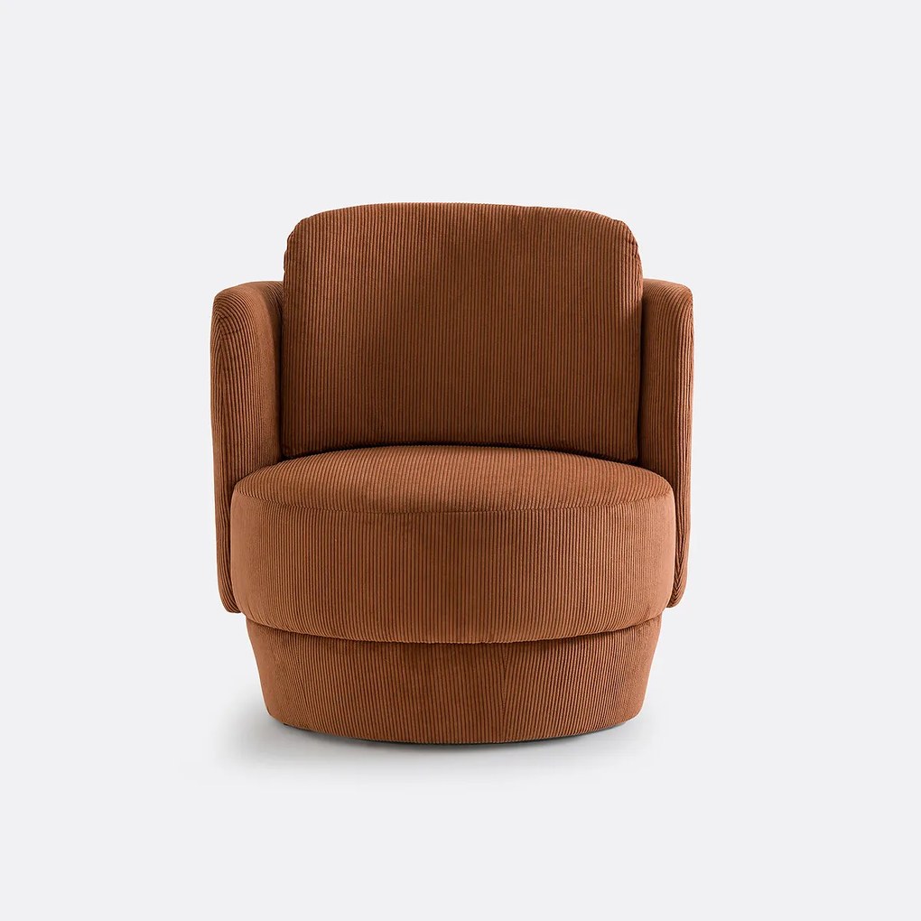 Rotatieve fauteuil in geribd fluweel, Baltimore