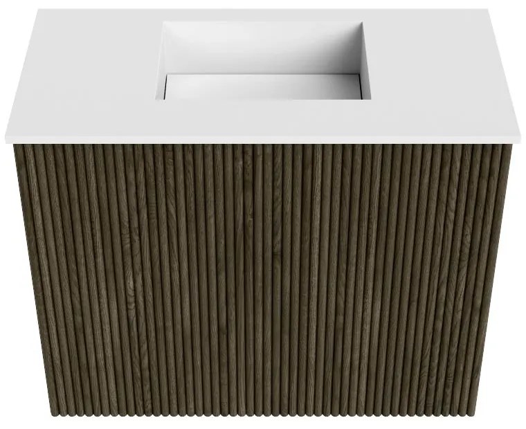Mondiaz Joya 50cm toiletmeubel shadow met wastafel faye midden zonder kraangat talc