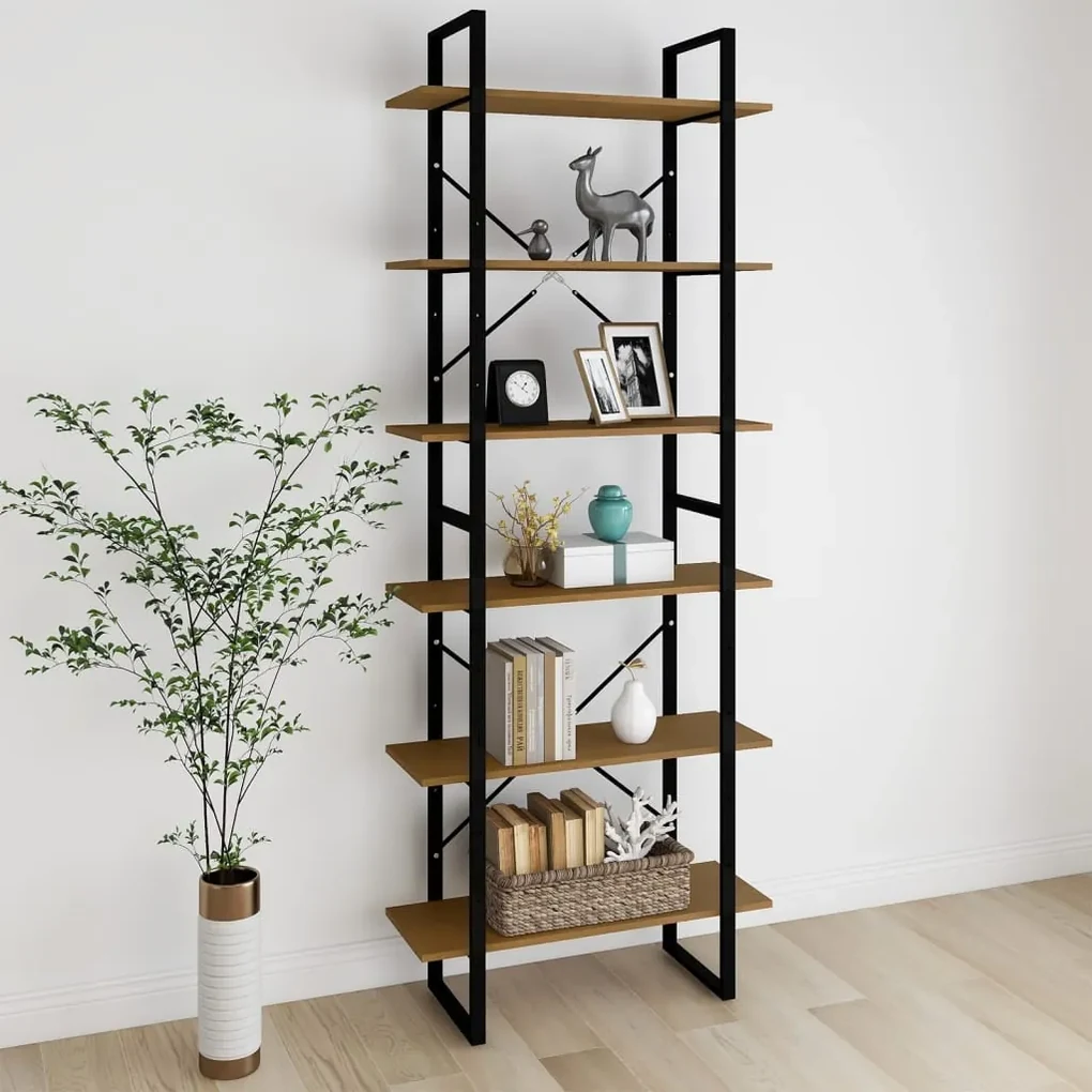vidaXL Hoge kast 80x30x210 cm massief grenenhout bruin