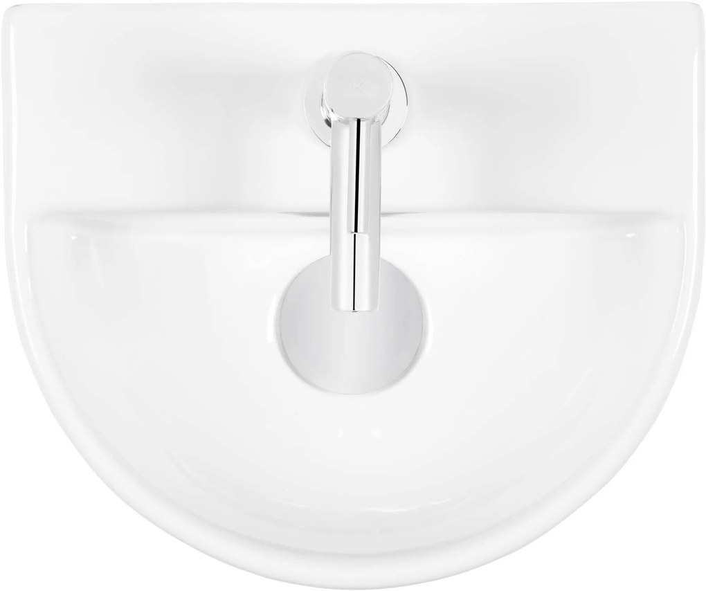 Saqu Side fonteinset met chromen kraan glanzend wit keramiek