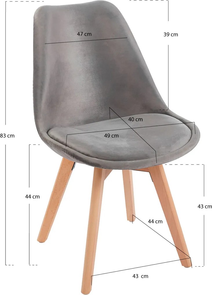 Set 4 Synk Fluwelen Stoelen