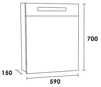 Sanituba Spiegelkast 2.0 60cm Linksdraaiend Antraciet eiken