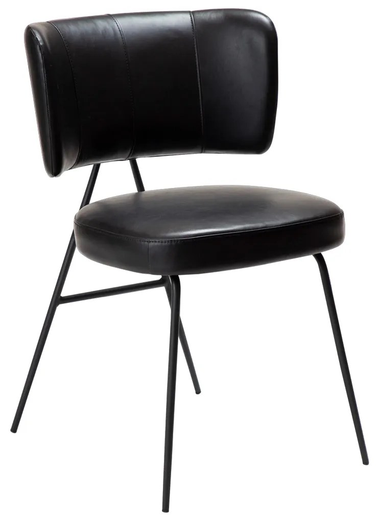 Dan-Form Roost Design Eetkamerstoel Zwart Vintage Kunstleer