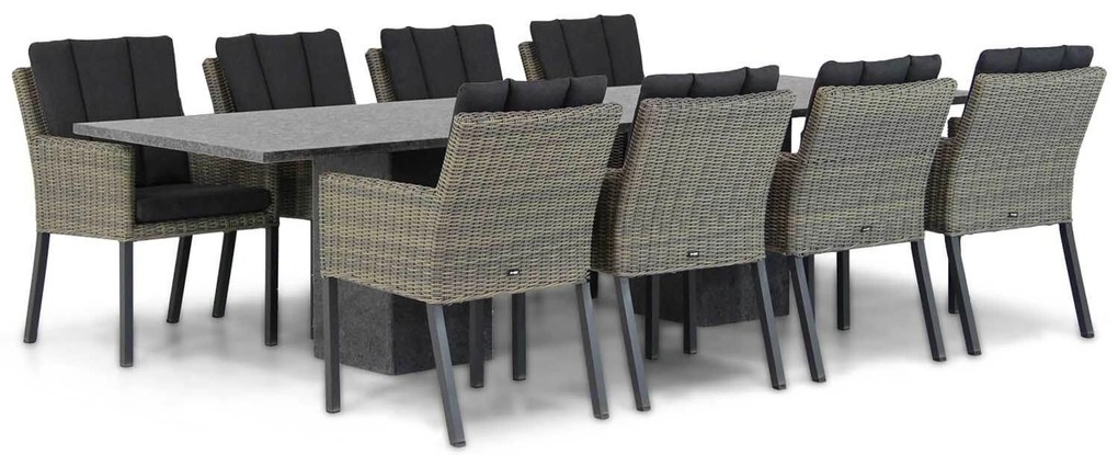 Tuinset 8 personen 300 cm Wicker Taupe Garden Collections Oxbow/Graniet