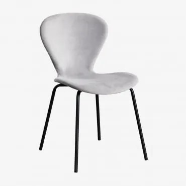 Stapelfauteuil In Fluweel Uit Grijs – Koel & Zwart - Sklum