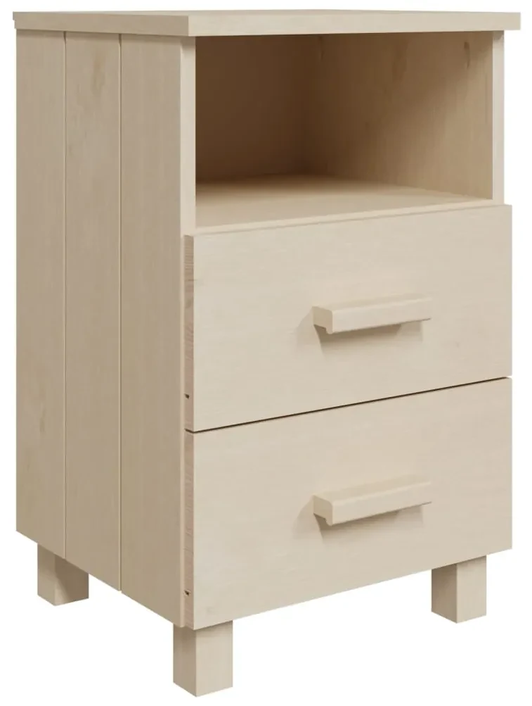 vidaXL Nachtkastje 40x35x62 cm massief grenenhout honingbruin