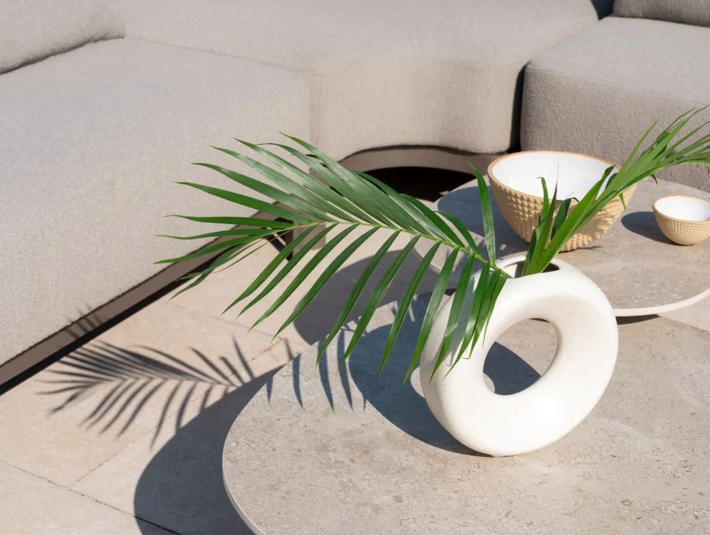 4 Seasons Outdoor Santorini hoek loungebank terre met XL-hoek *Showroommodel Loungebank bruin weerbestendig