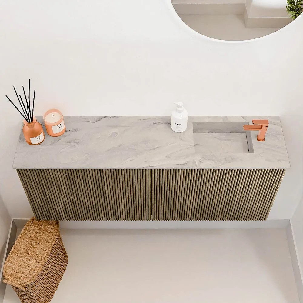Mondiaz Joya DLux 100cm toiletmeubel dusk met wastafel faye rechts 1 kraangat glace