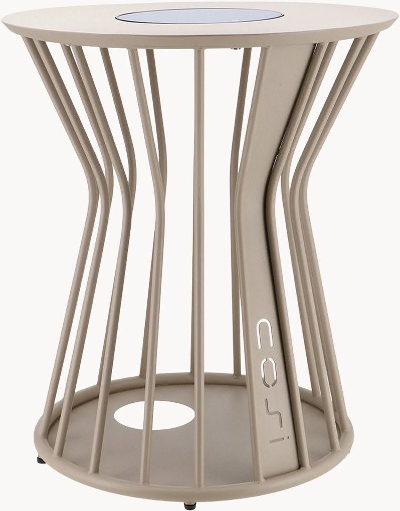 Ronde in- & outdoor LED bijzettafel Cosilumia met zonnepaneel