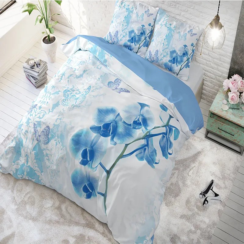 Sleeptime Essentials Dream Orchid - Turquoise 1-persoons (140 x 220 cm + 1 kussensloop) Dekbedovertrek