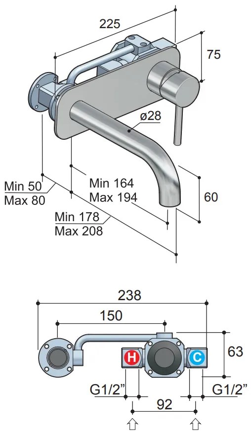 Hotbath Buddy Inbouw Wastafelkraan Chroom B006J