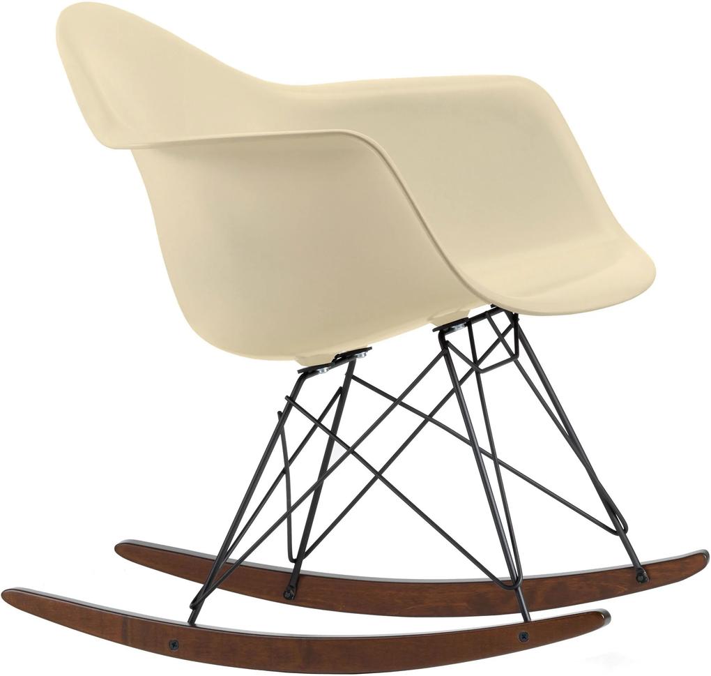 Vitra Eames RAR schommelstoel met donker onderstel crème