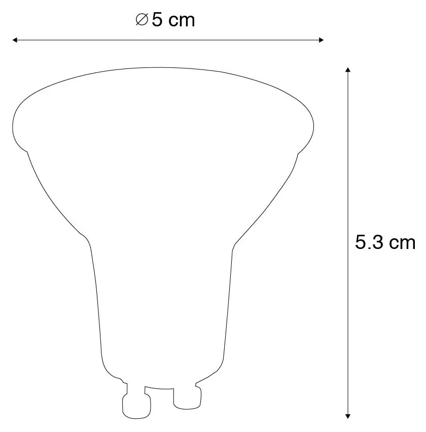 Set van 5 GU10 dimbare LED lamp 8W 660 lm 3000K