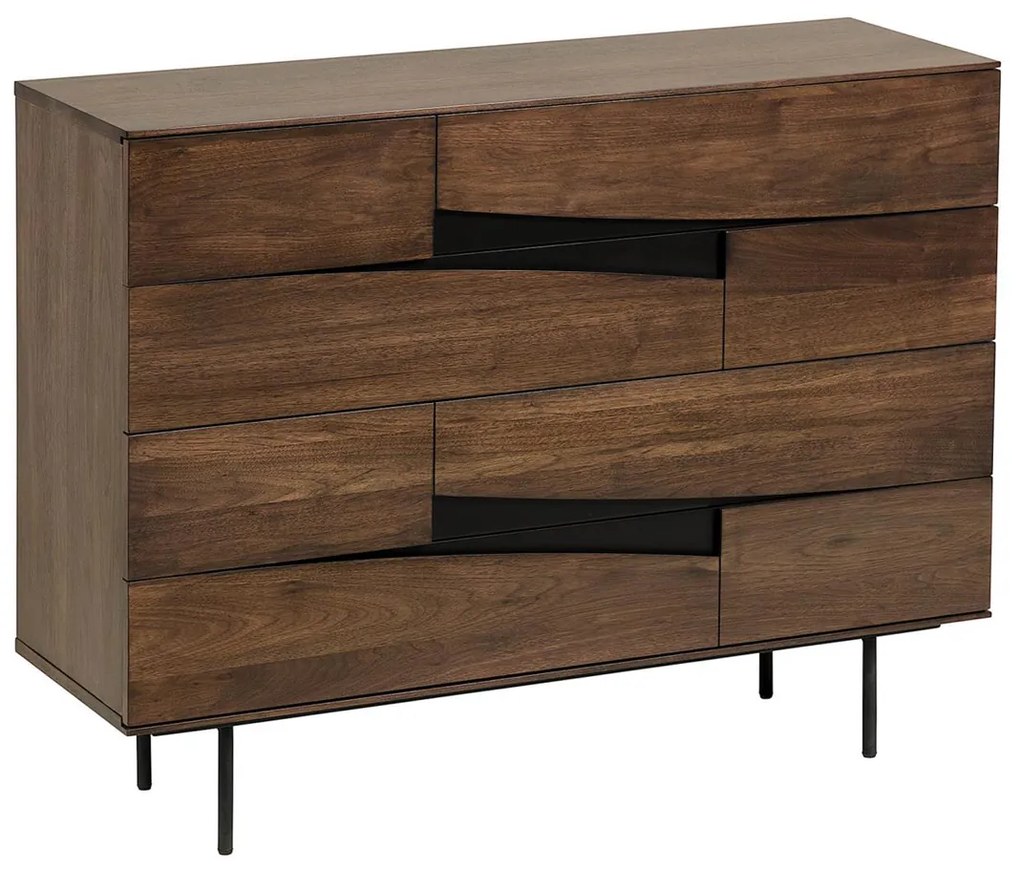 Kave Home Cutt Walnoothouten Ladekast - 120x40x91cm.