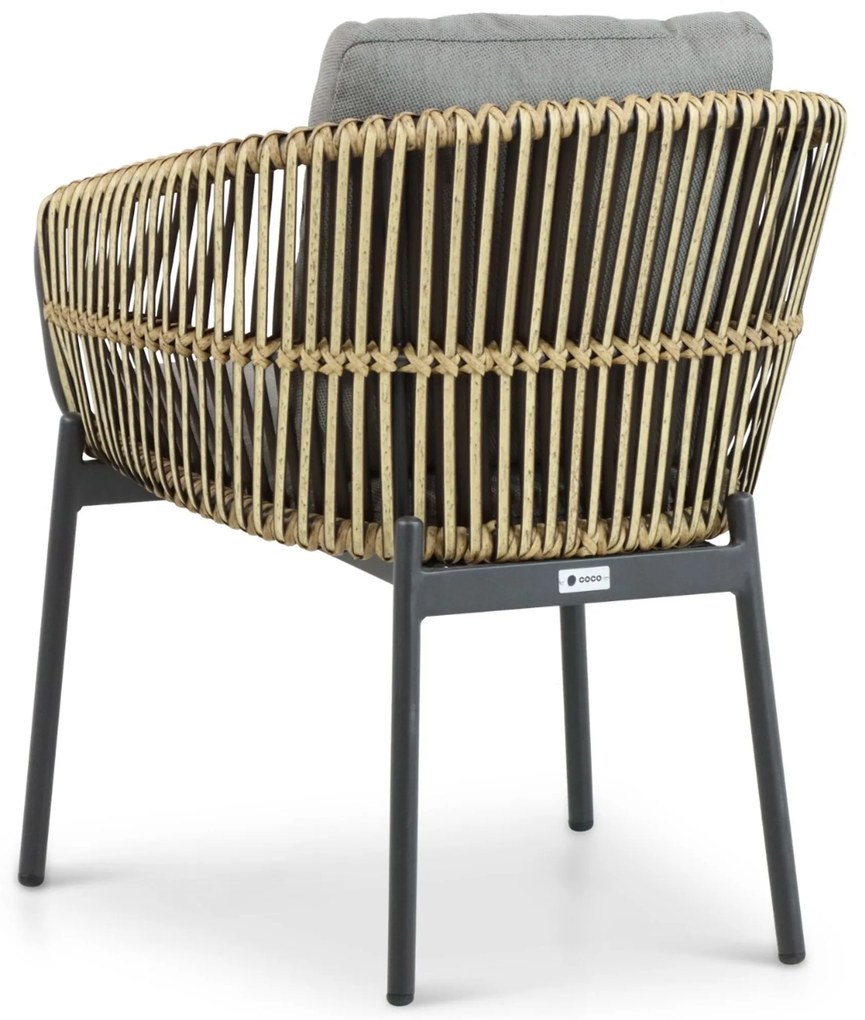 Tuinstoel Aluminium/Rope Taupe-naturel-bruin Coco Nathan