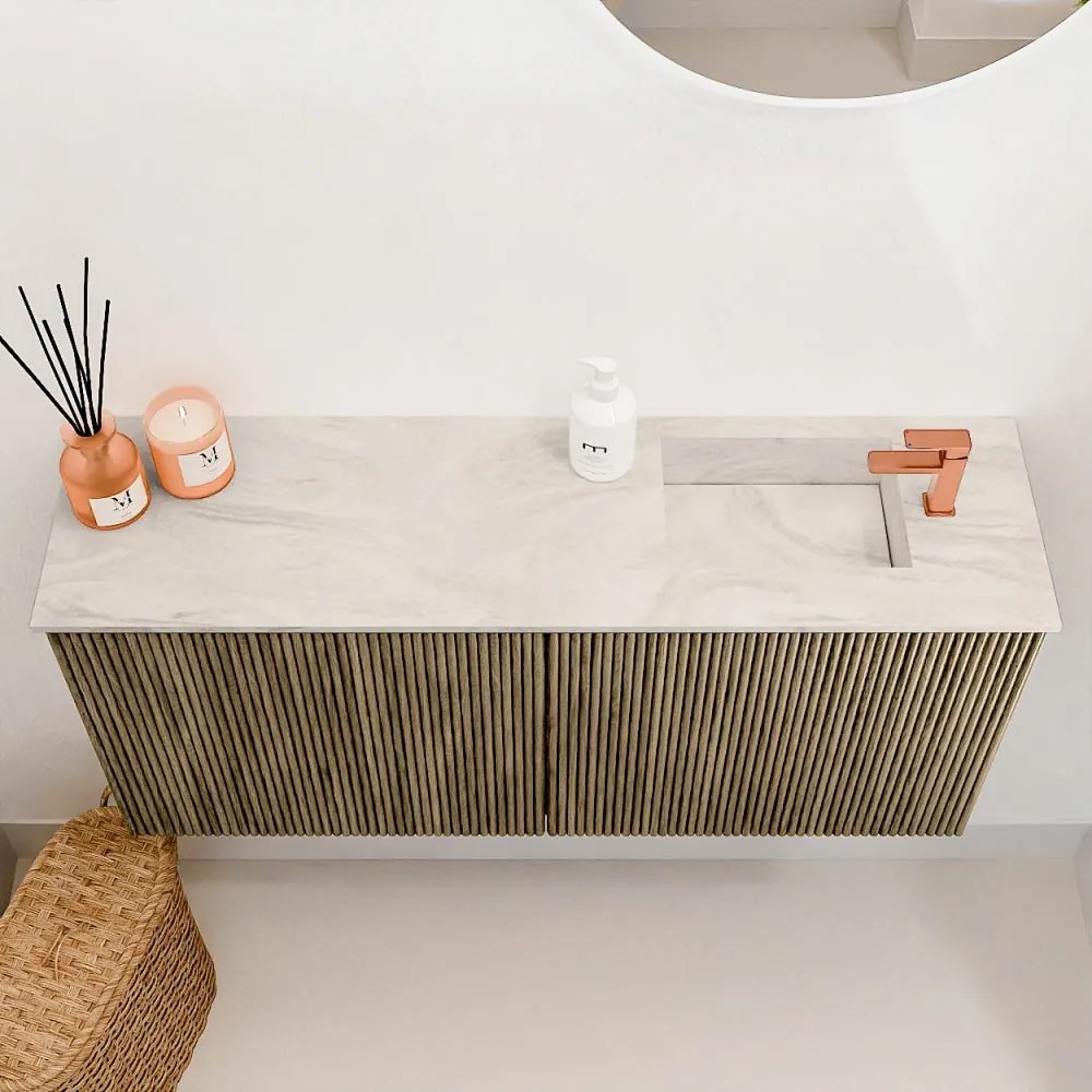 Mondiaz Joya DLux 90cm toiletmeubel dusk met wastafel faye rechts 1 kraangat ostra