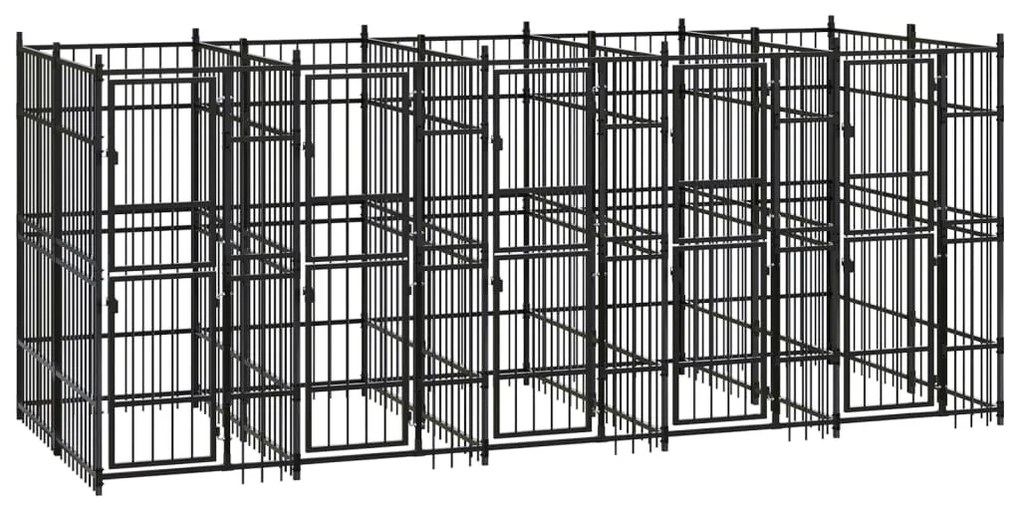 vidaXL Hondenkennel 9,22 m² staal