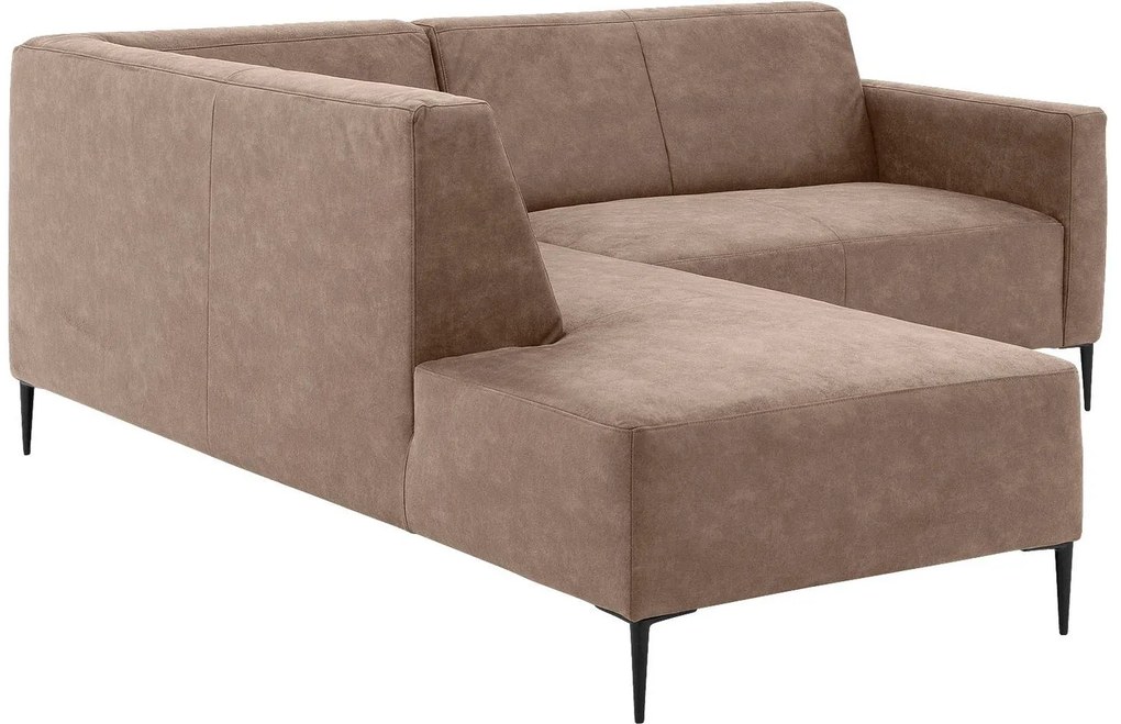 Goossens  Key West bruin, micro leer, 2-zits, modern design met ligelement links