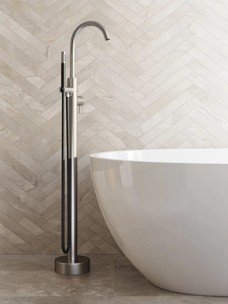 Saniclear Exclusive Stripes Pro vrijstaande badkraan RVS