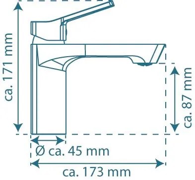 Schutte Stilo ééngreepsmengkraan wastafel, chroom